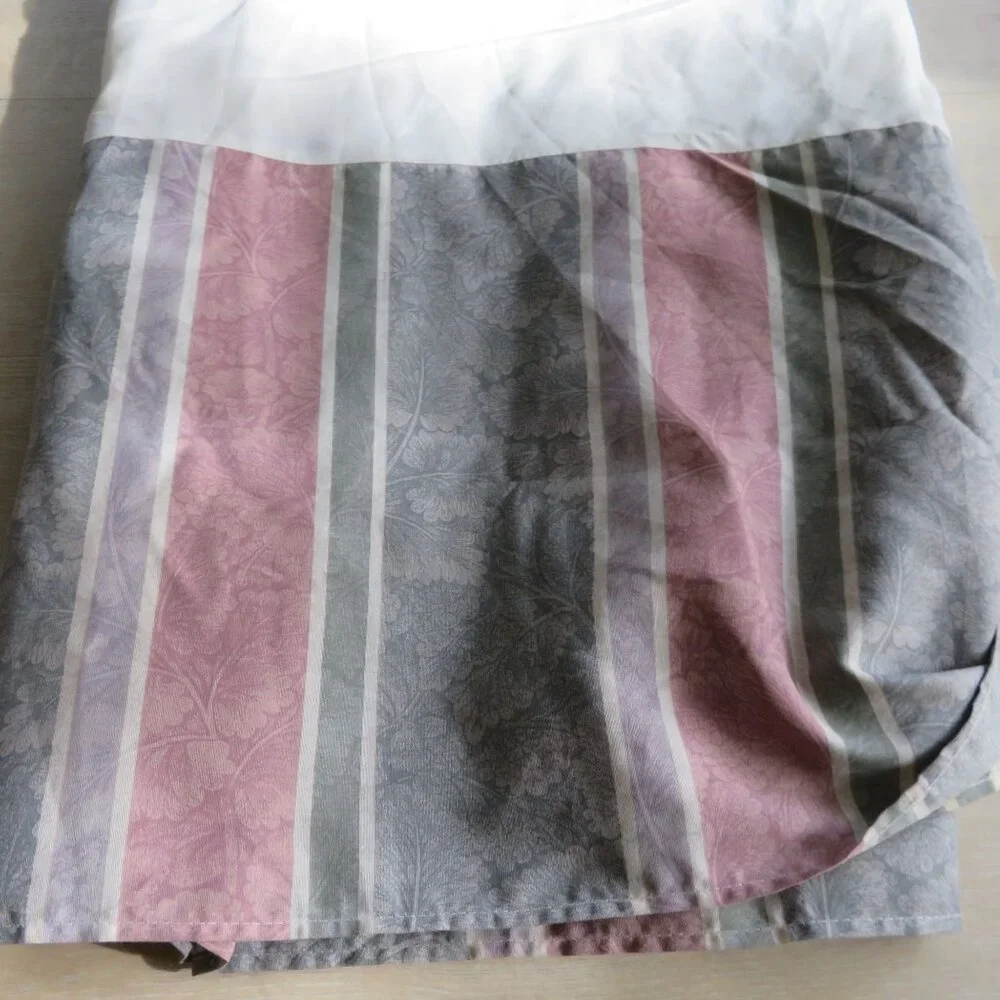 Vintage Floral Striped King Size Bed Skirt Multicolor 14.5